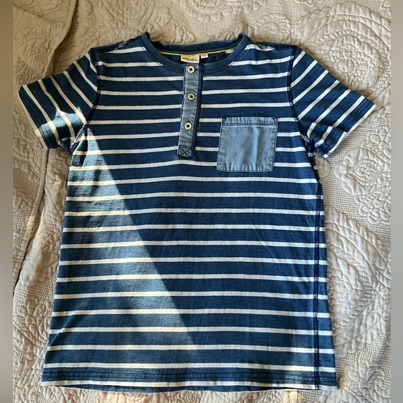 Mini Boden Striped Pocket Henley T Shirt, 11-12, MSRP $38 - Picture 2 of 6